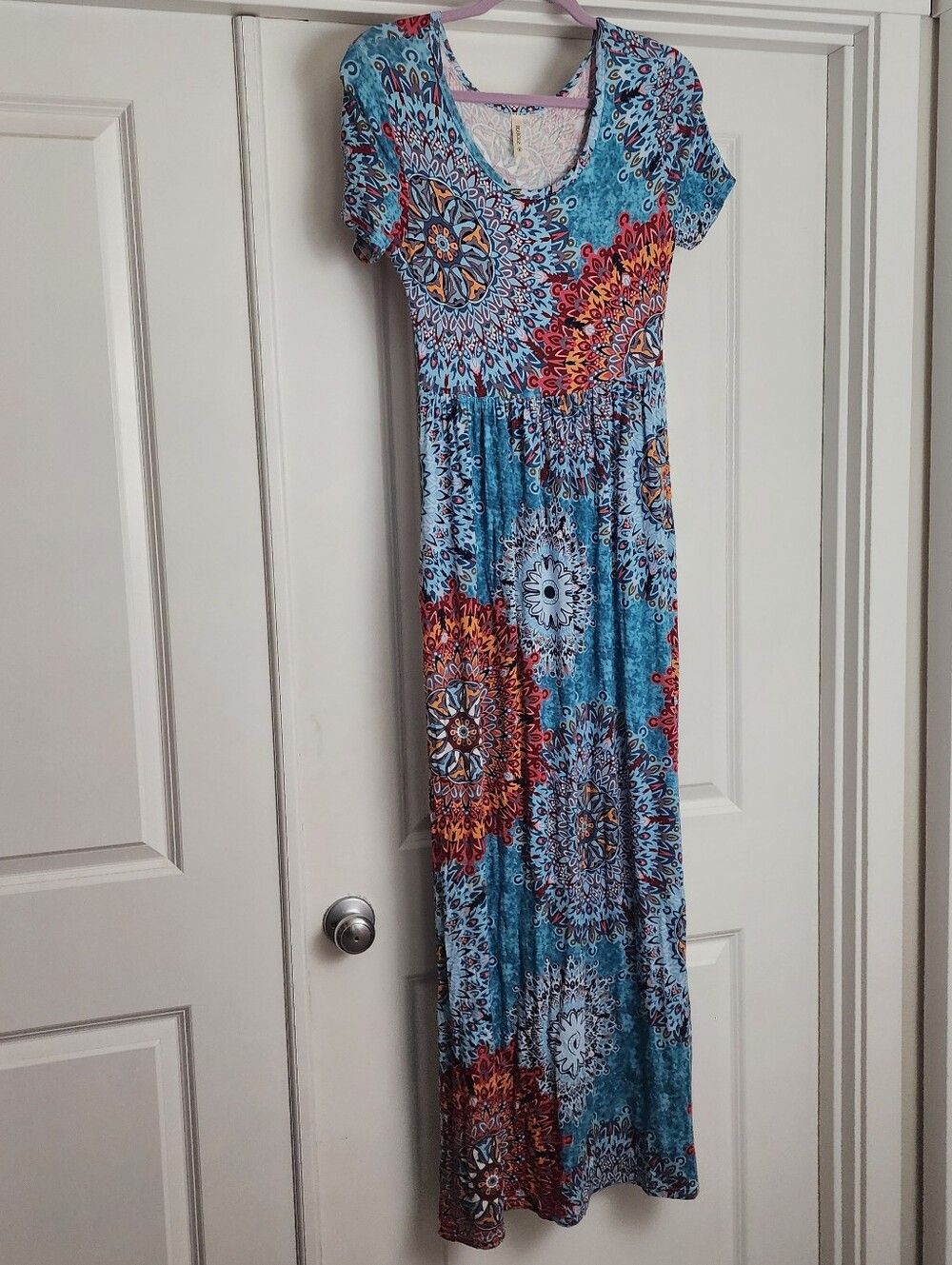 Dearcase Blue Floral Mandala Maxi Dress